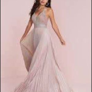 Panoply Blush Pink Pleated Halter Maxi Dress Size 6